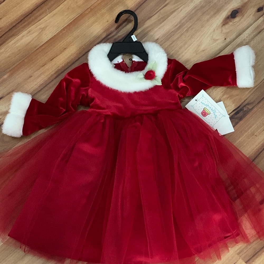 “Martnella” girls holiday dress red size 18 mths